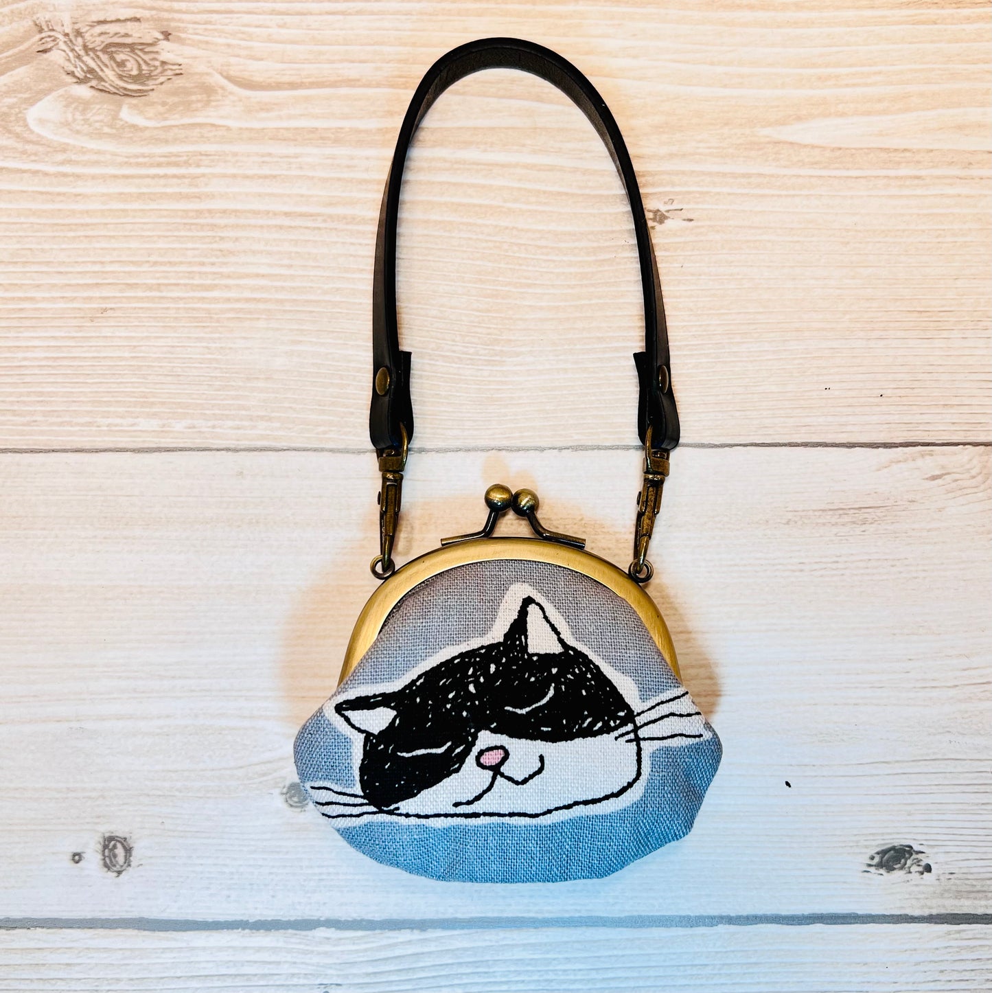 Japanese made cat clasp bag charm, key chain, key fob, cat lover gift