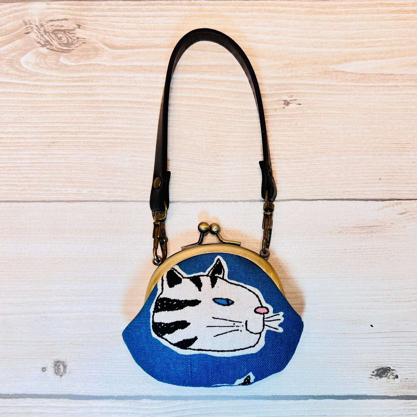 Japanese made cat clasp bag charm, key chain, key fob, cat lover gift