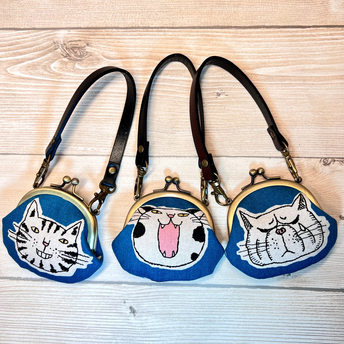 Japanese made cat clasp bag charm, key chain, key fob, cat lover gift