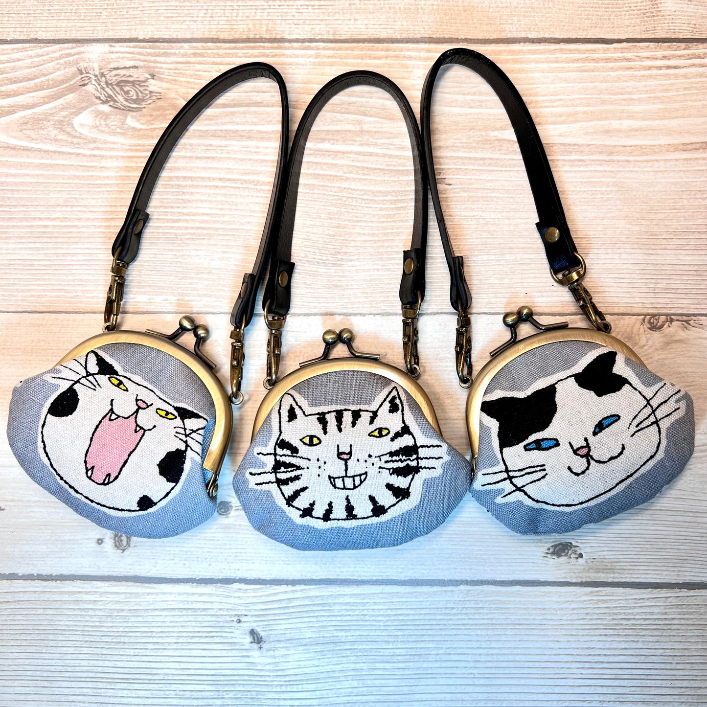 Japanese made cat clasp bag charm, key chain, key fob, cat lover gift