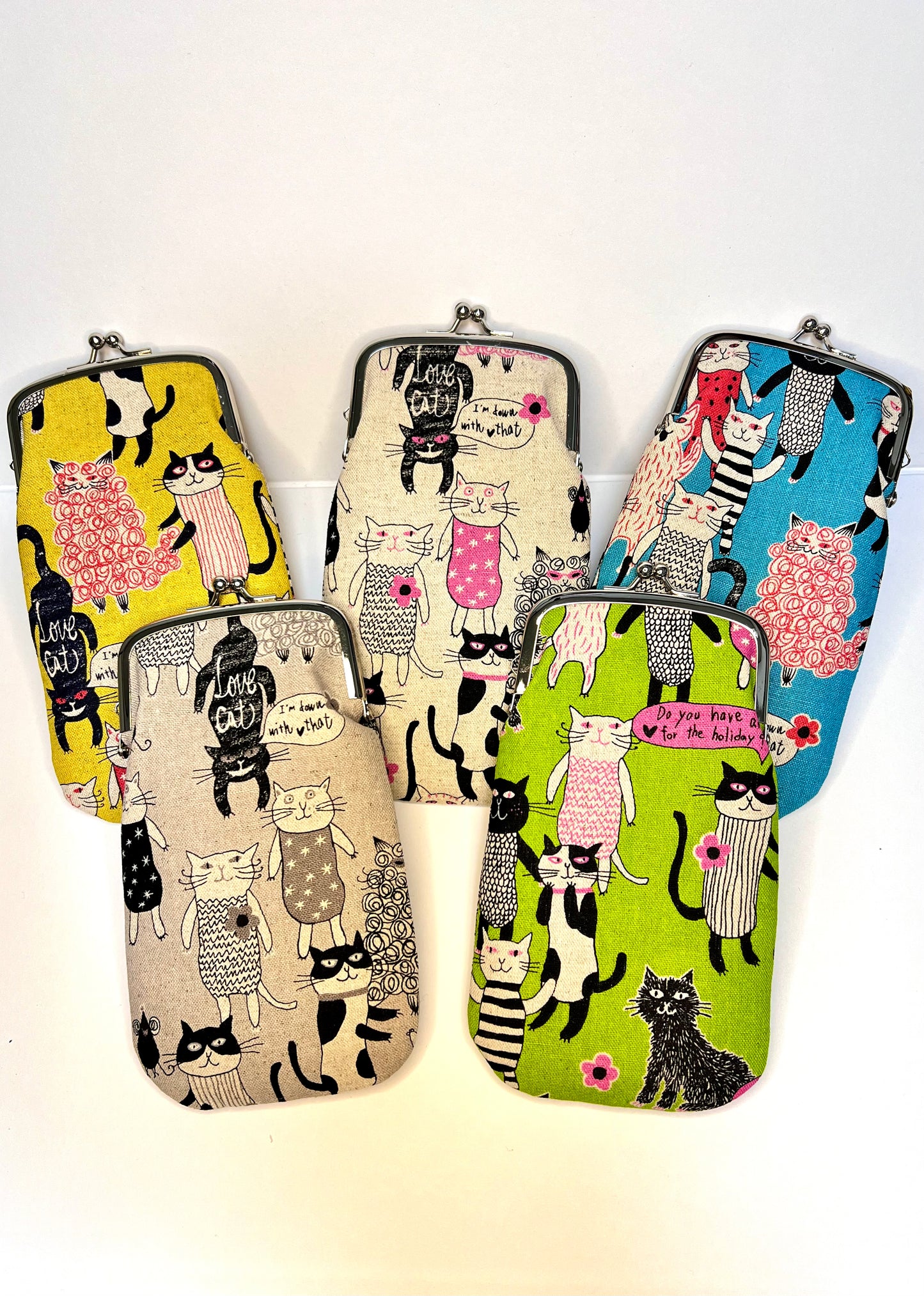 kiss lock eyeglass case neko cats