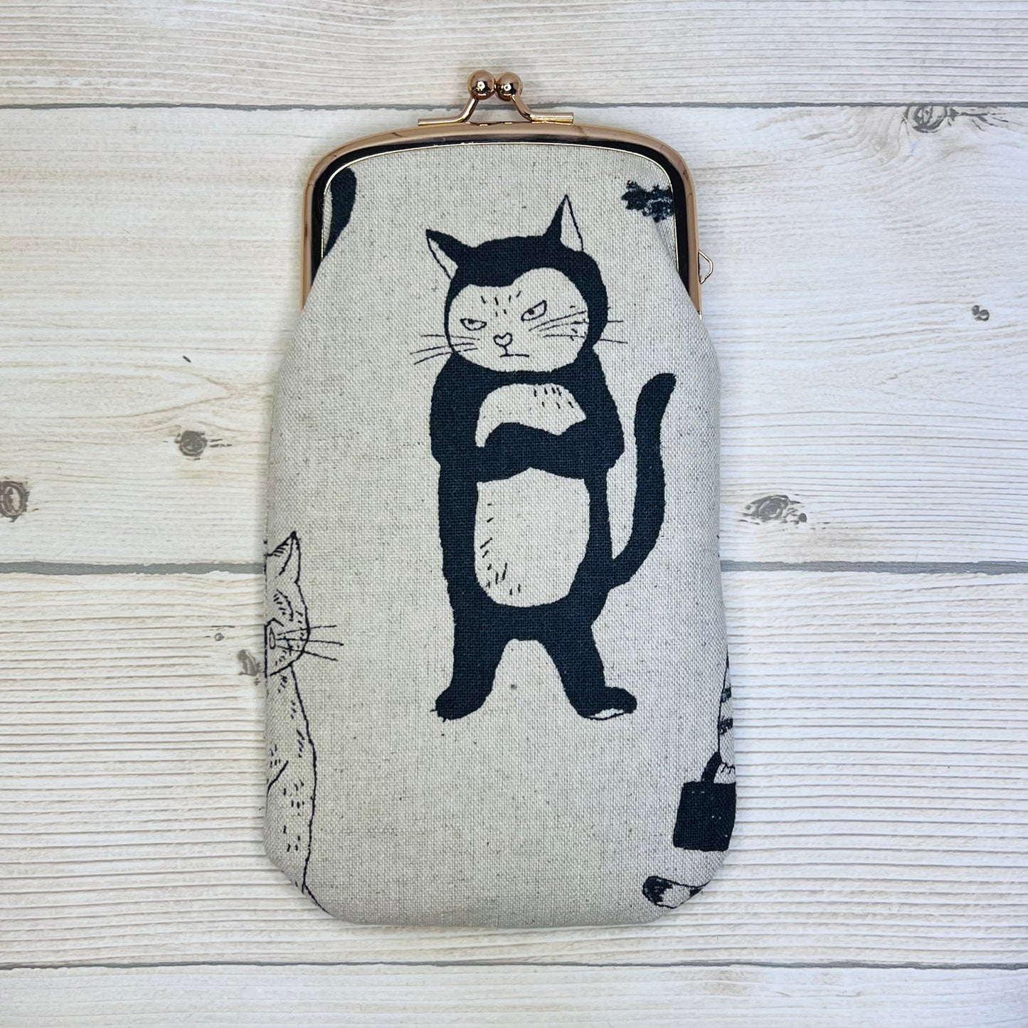 kiss lock eyeglass case neko cats