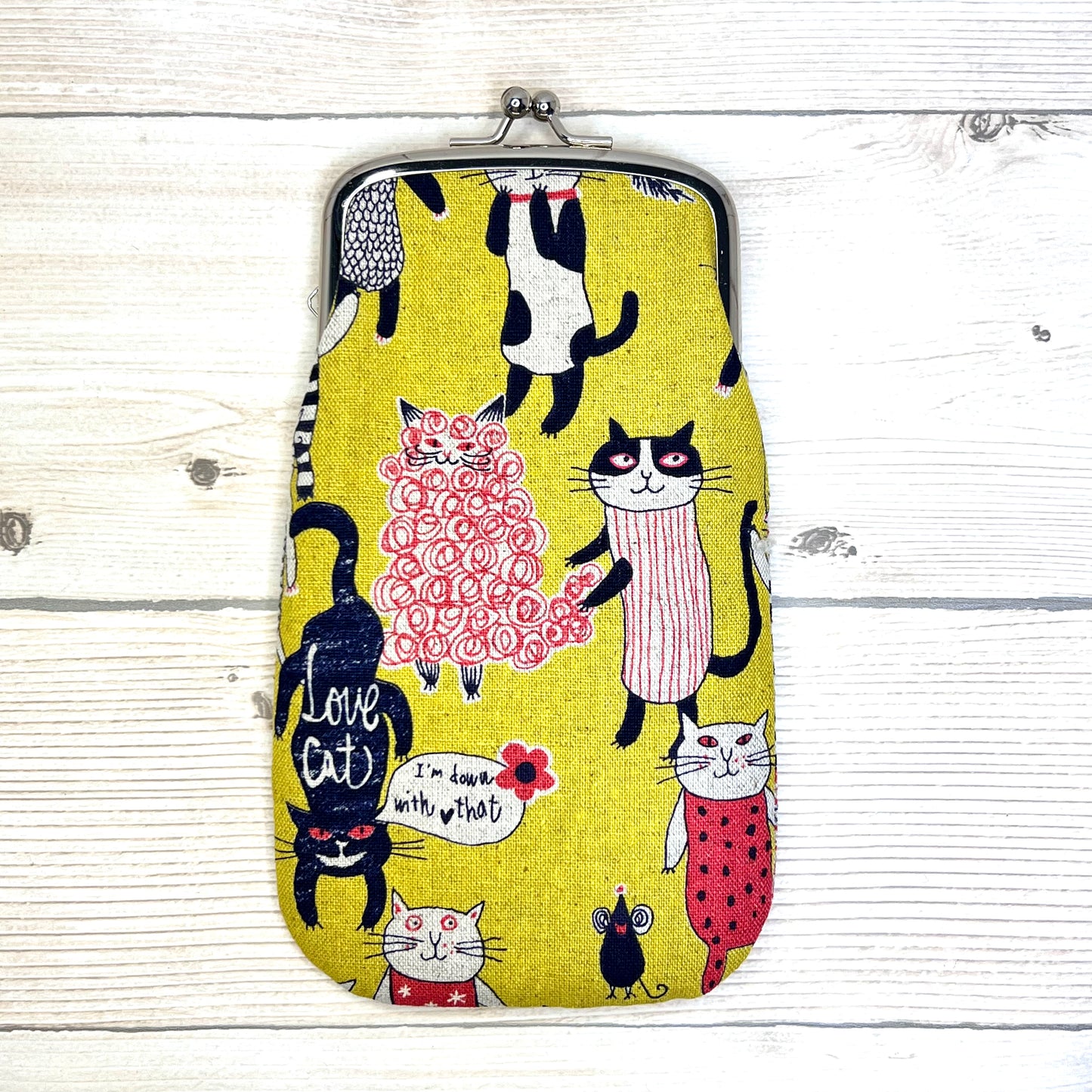 kiss lock eyeglass case neko cats